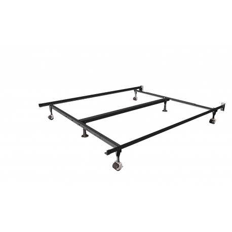 Queen/King Deluxe Insta-Lock Bed Frame with Rollers