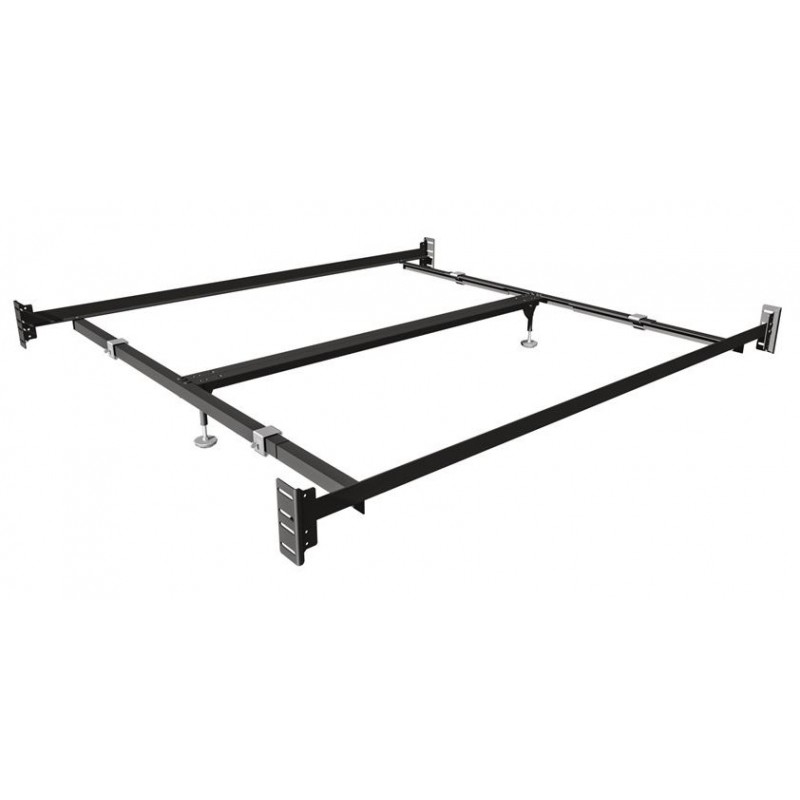 Queen Size BOLT ON Bed Frame Rails with 3 Cross Beams and one leg at center arm 