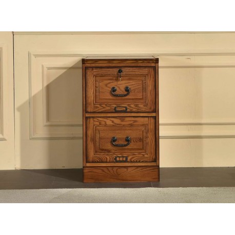 Two Drawer File Cabinet in Burnished Walnut