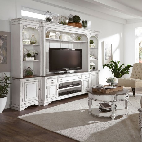 Magnolia Manor  Entertainment Center with Piers
