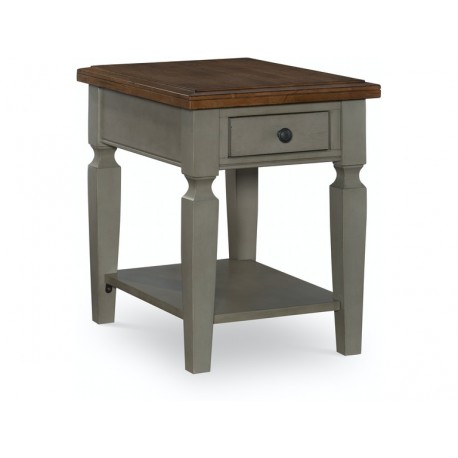 Vista Round End Table in Hickory & Stone by John Thomas