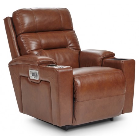 Neo Leather Leather Power Recliner with Lumbar & Headrest