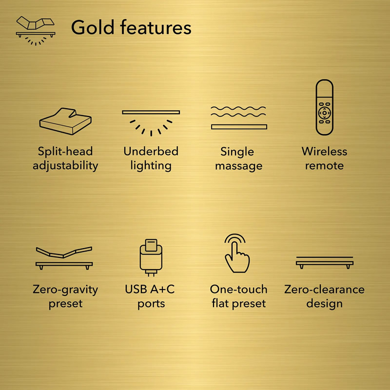 Gold Adjustable Base Features