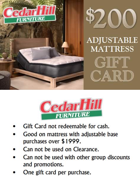 $200 off the purchase of mattress and adjustable base.